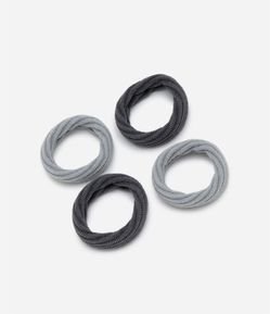 Kit 04 Elásticos de Cabelo Grossas Caneladas