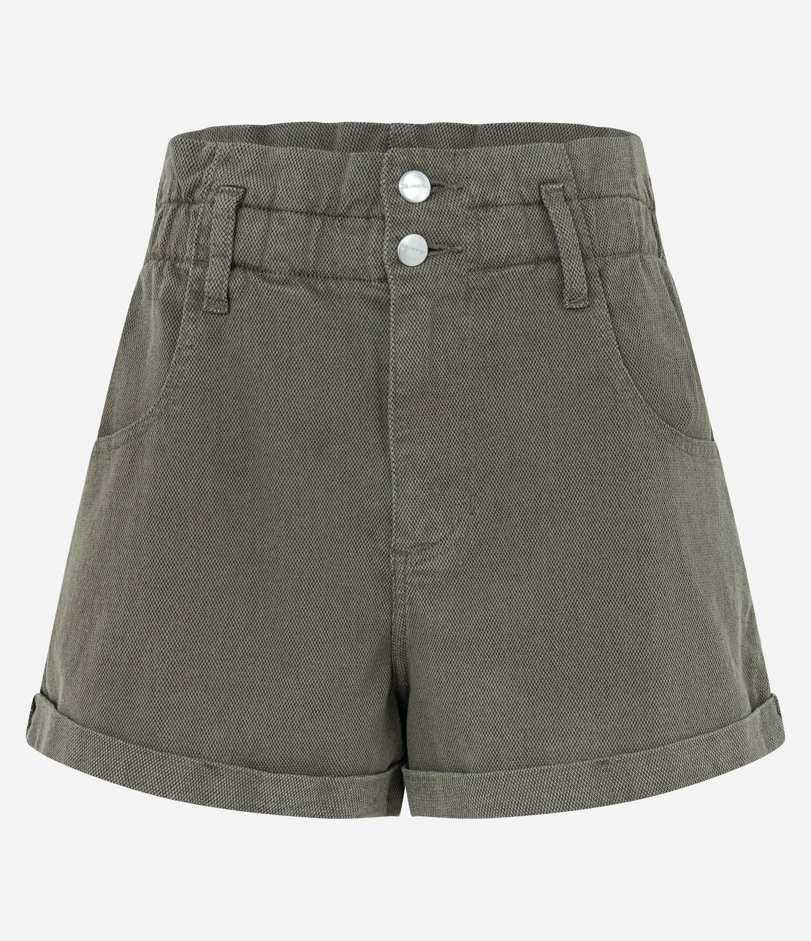 Short Baggy em Sarja com Cós Franzido e Barra Dobrada Verde 5
