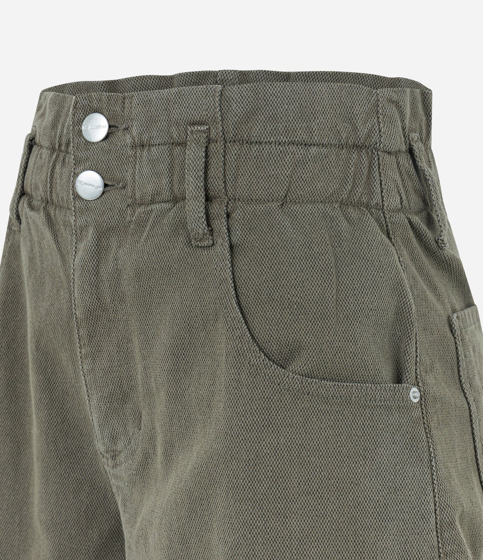 Short Baggy em Sarja com Cós Franzido e Barra Dobrada Verde 6
