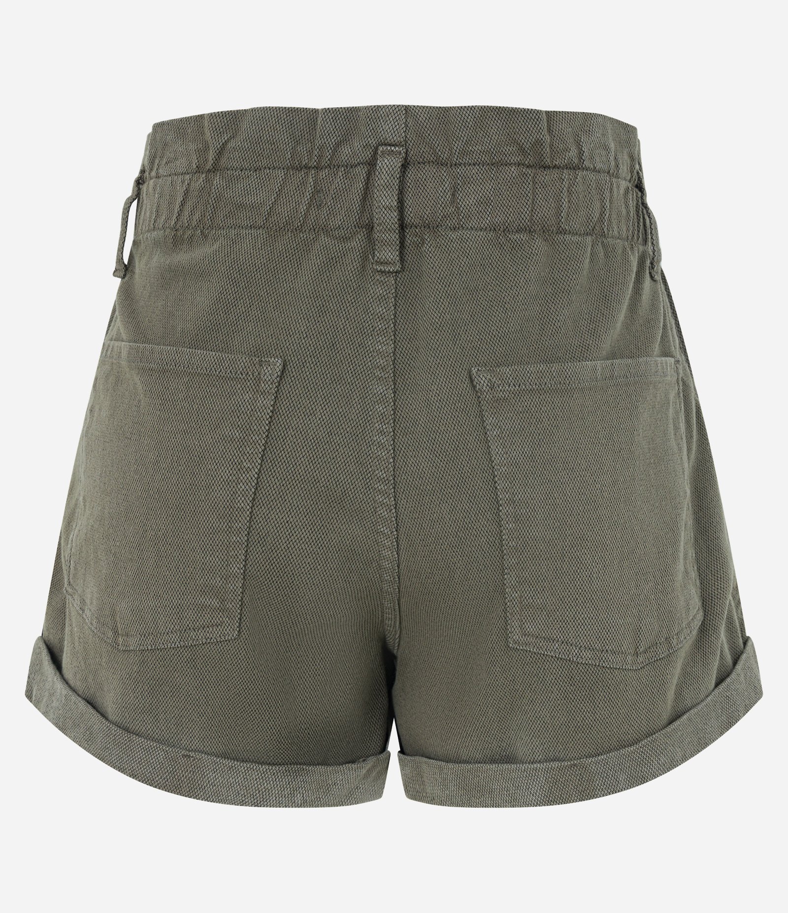 Short Baggy em Sarja com Cós Franzido e Barra Dobrada Verde 7