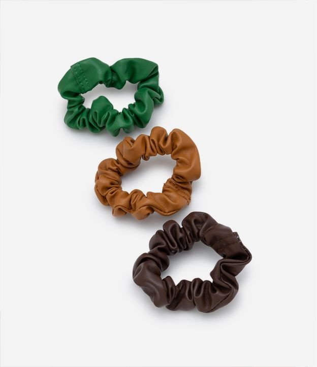 Kit 03 Scrunchie Mini em PU Multicores 1