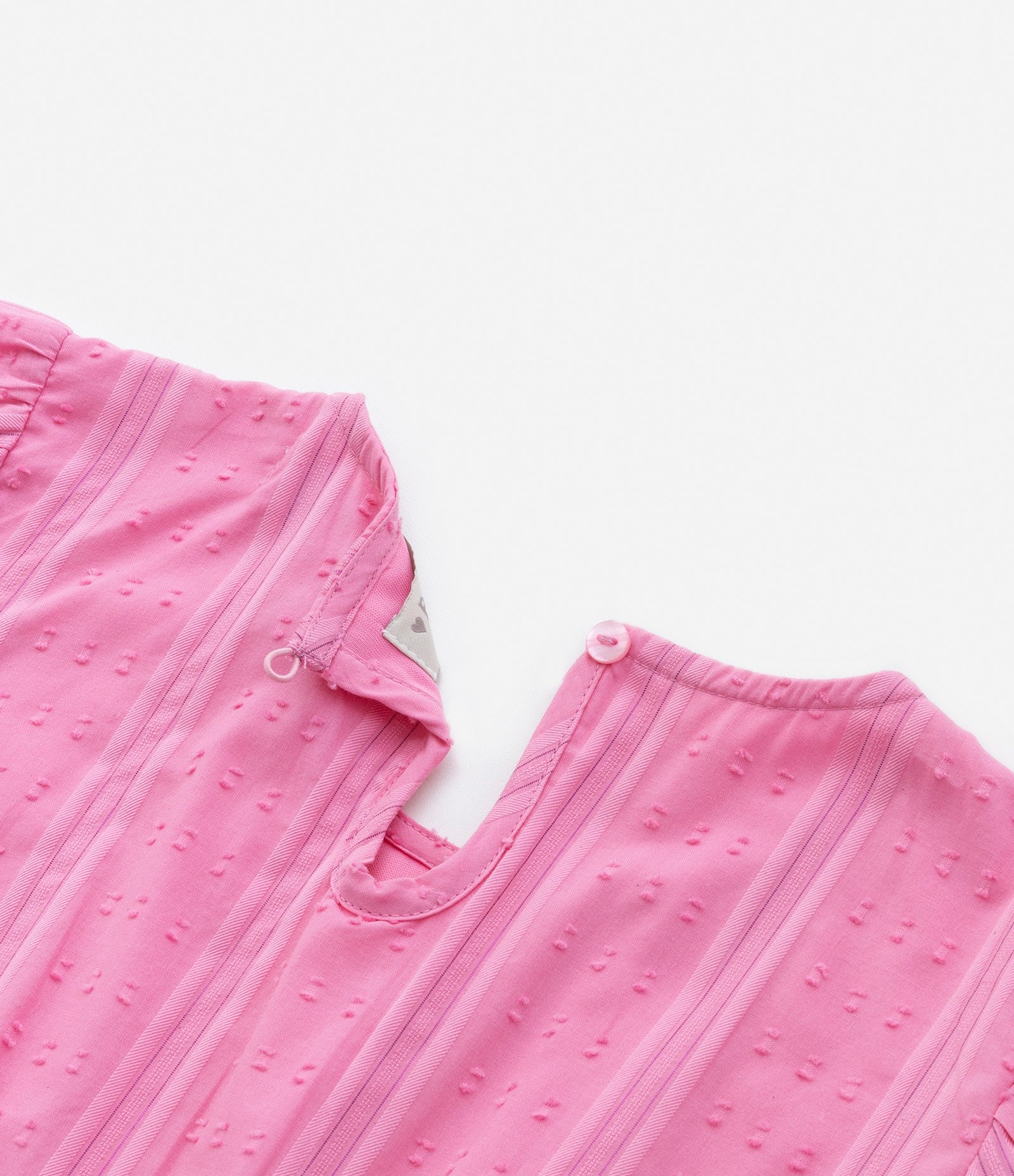 Vestido Infantil em Tricoline Texturizado - Tam 5 a 14 Anos Rosa 5