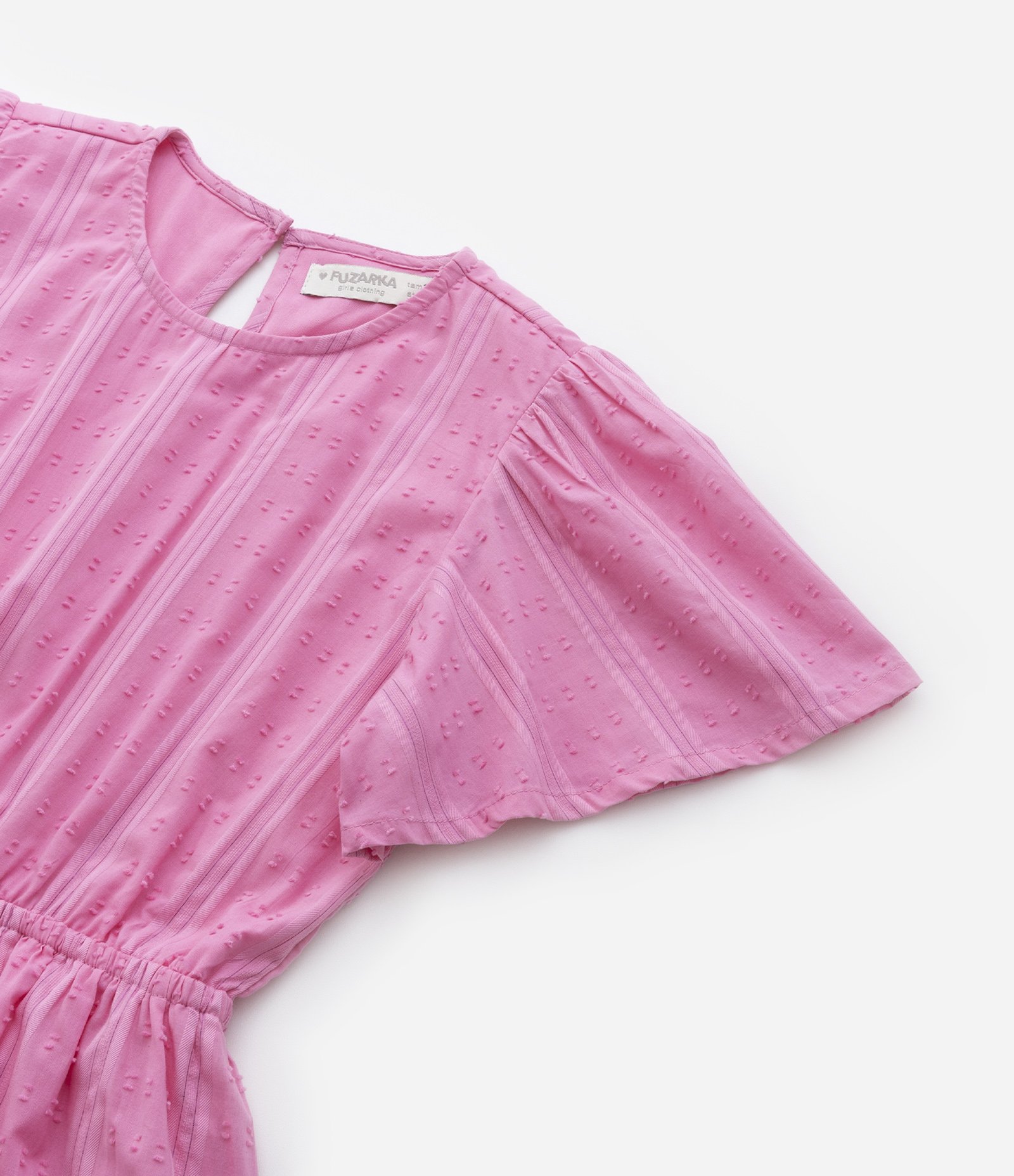 Vestido Infantil em Tricoline Texturizado - Tam 5 a 14 Anos Rosa 7