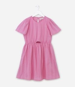 Vestido Infantil em Tricoline Texturizado - Tam 5 a 14 Anos