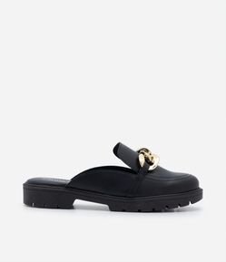 Sapatilha Mule em Pu com Corrente Beira Rio