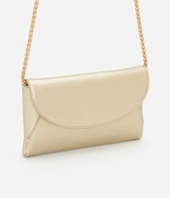 Carteira Grande Metalizada com Alça de Corrente