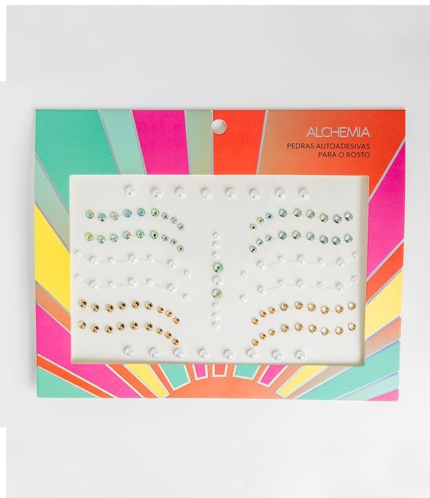 Cartela com 125 Pedras Autoadesivas de Acrilico Alchemia