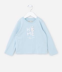 Blusa Infantil Manga Longa com Estampa de Coelinho - Tam 1 a 5 anos