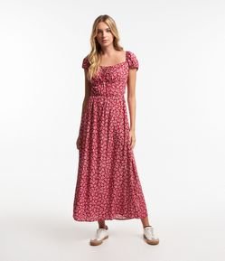 Vestido New Midi em Viscose Floral Liberty com Lastex nas Costas