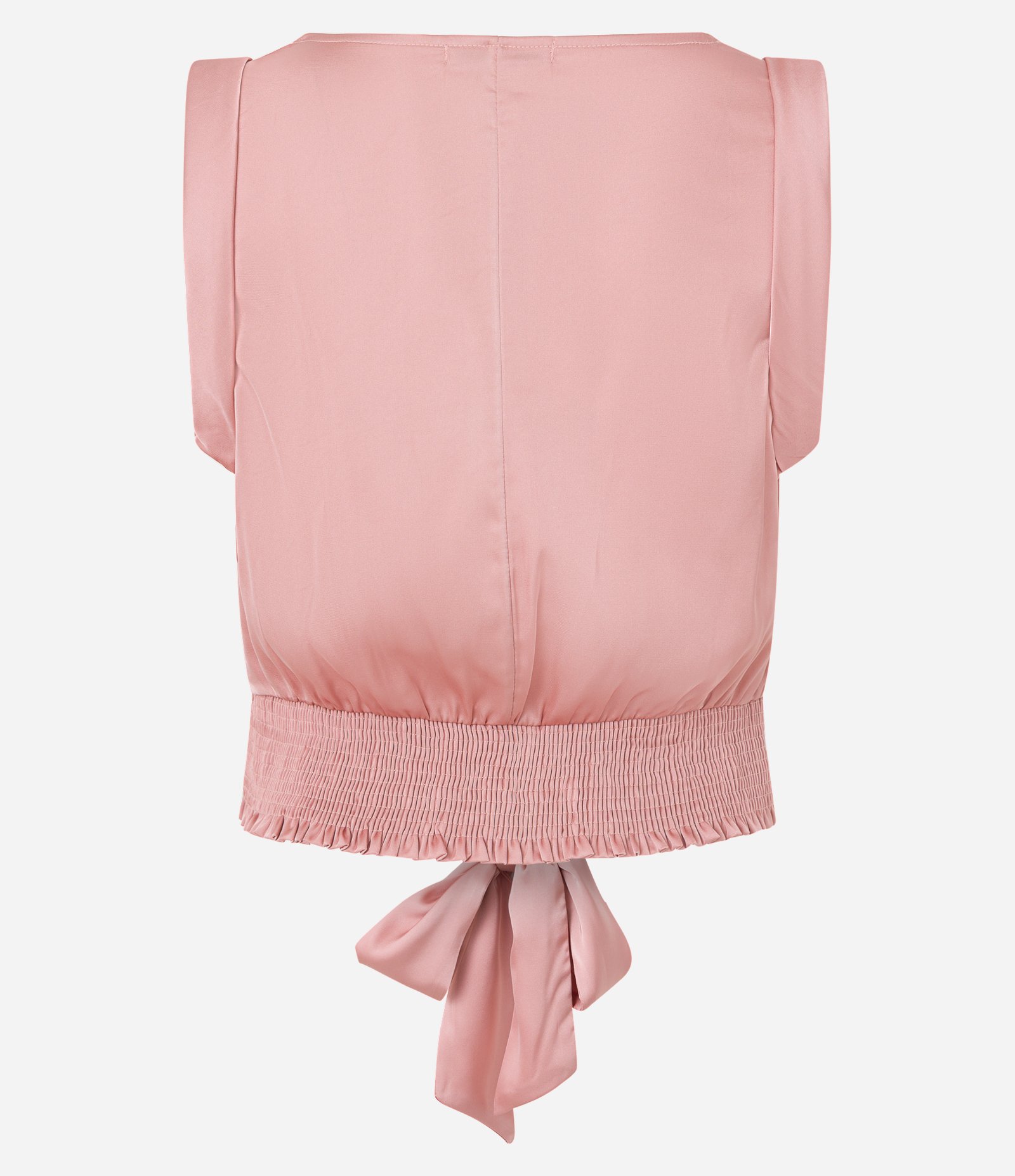 Blusa sem Manga em Crepe com Gola Degagê e Amarração na Barra Rosa 7