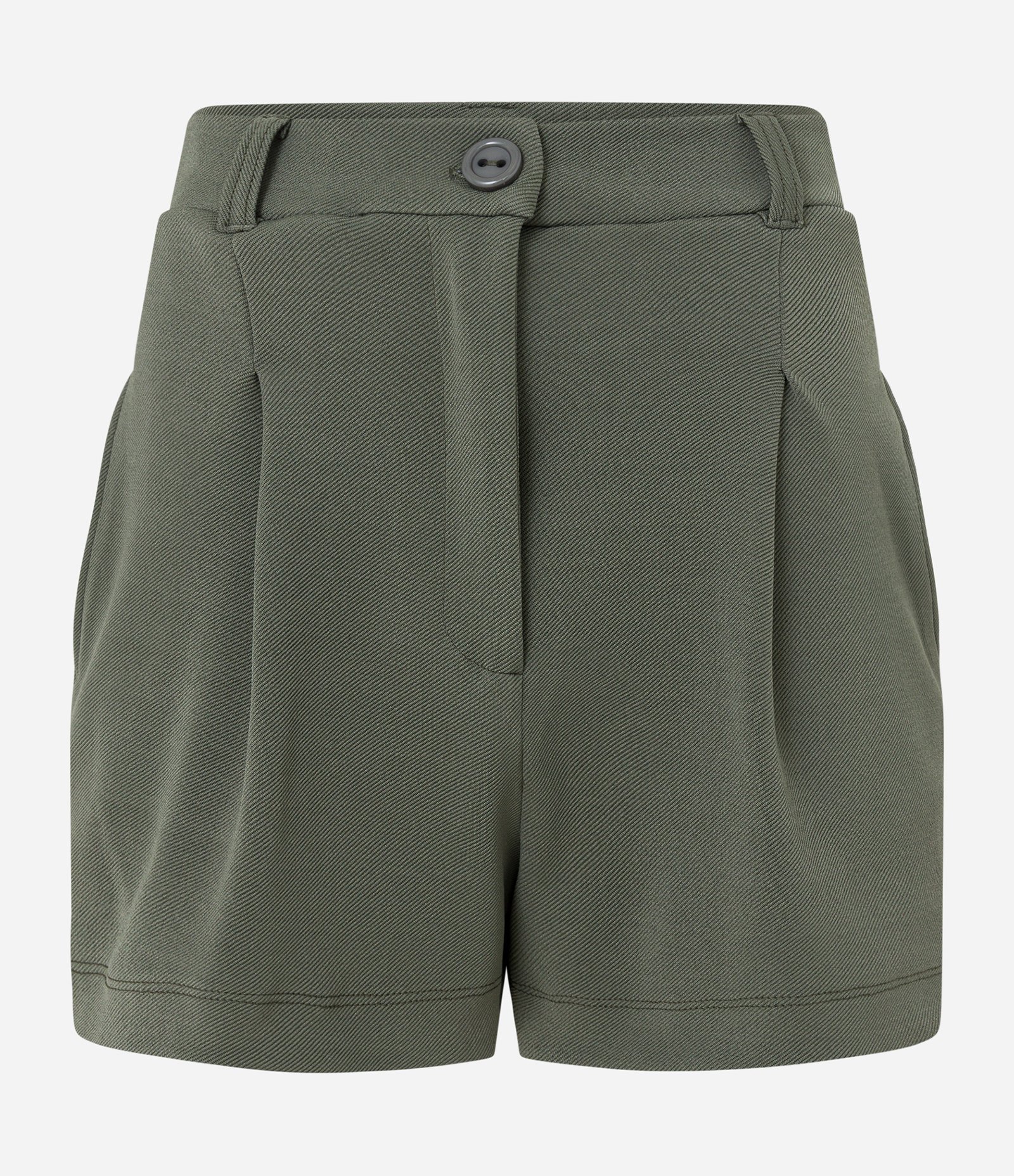 Short em Crepe Alfaiatado com Pregas e Passantes Verde 5