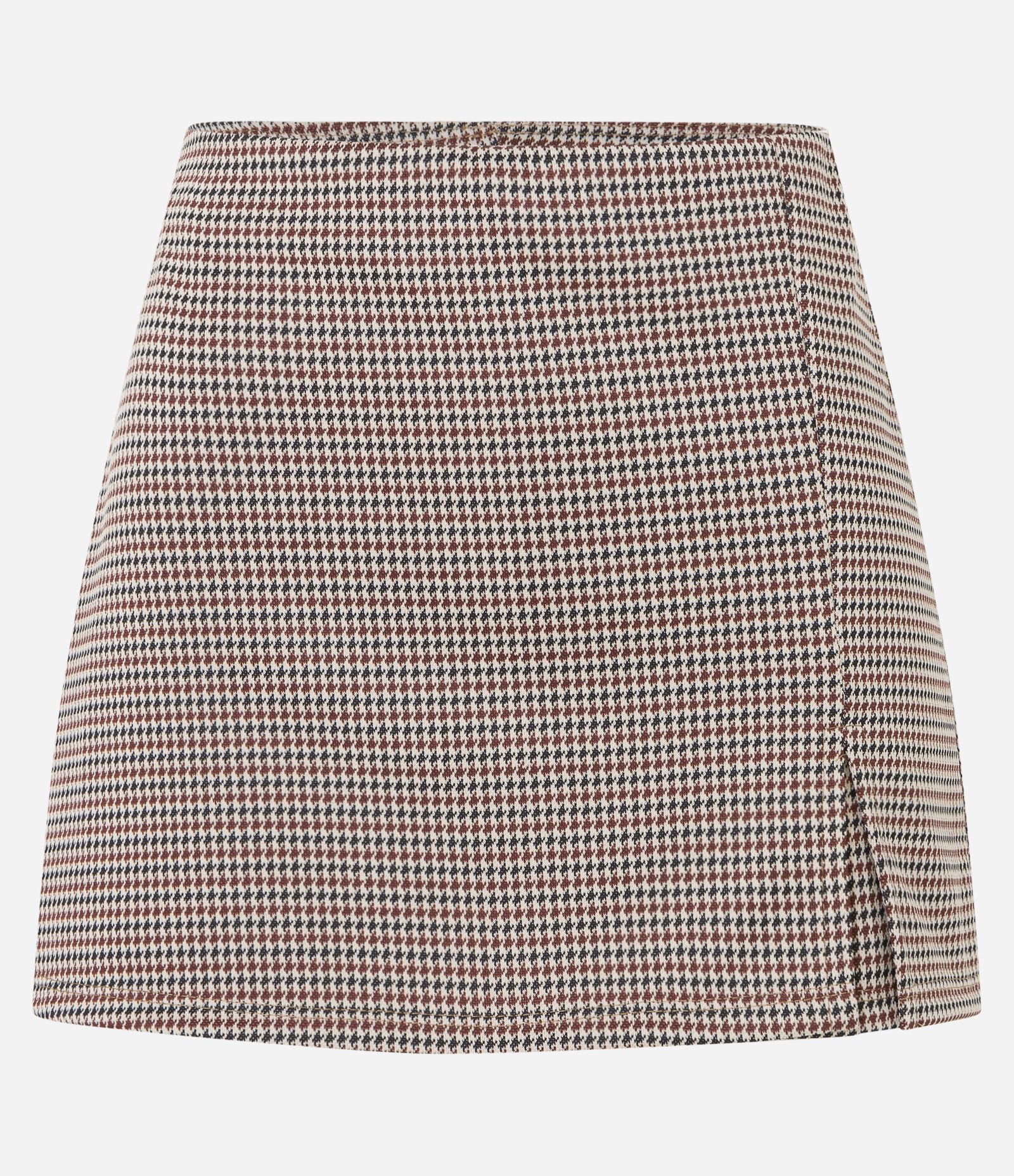 Short Saia em Jacquard Pied-de-poule e Fendinha Multicores 5