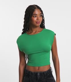 Blusa Manga Curta em Meia Malha com Costas Decotadas