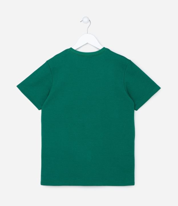 Camiseta Manga Curta Infantil com Estampa do Minecraft - Tam 5 a 14 anos Verde 2