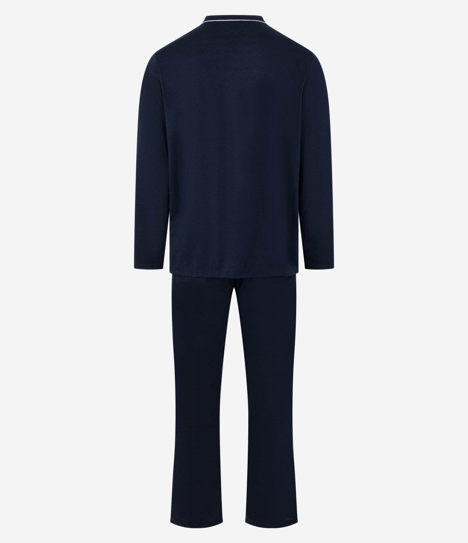 Pijama Longo com Contraste na Vista Azul 6