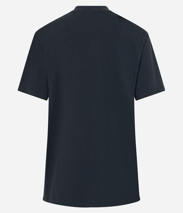 Camiseta Manga Curta em Meia Malha com Cogumelos Estampados Cinza 6