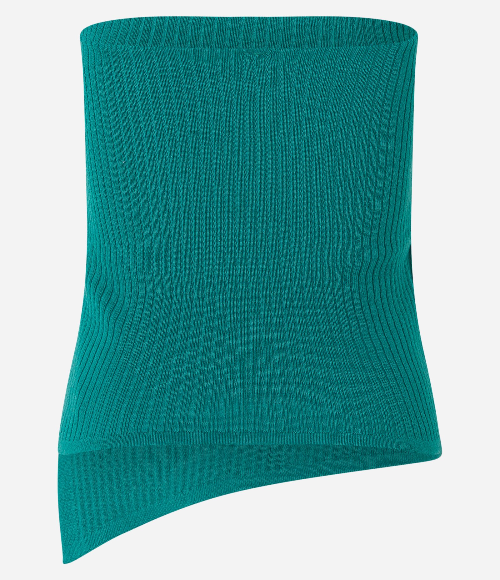 Blusa Tomara que Caia em Tricô com Barra Assimétrica Verde 7