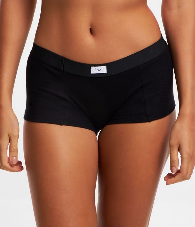 Calcinha Boyshort em Meia Malha Texturizada