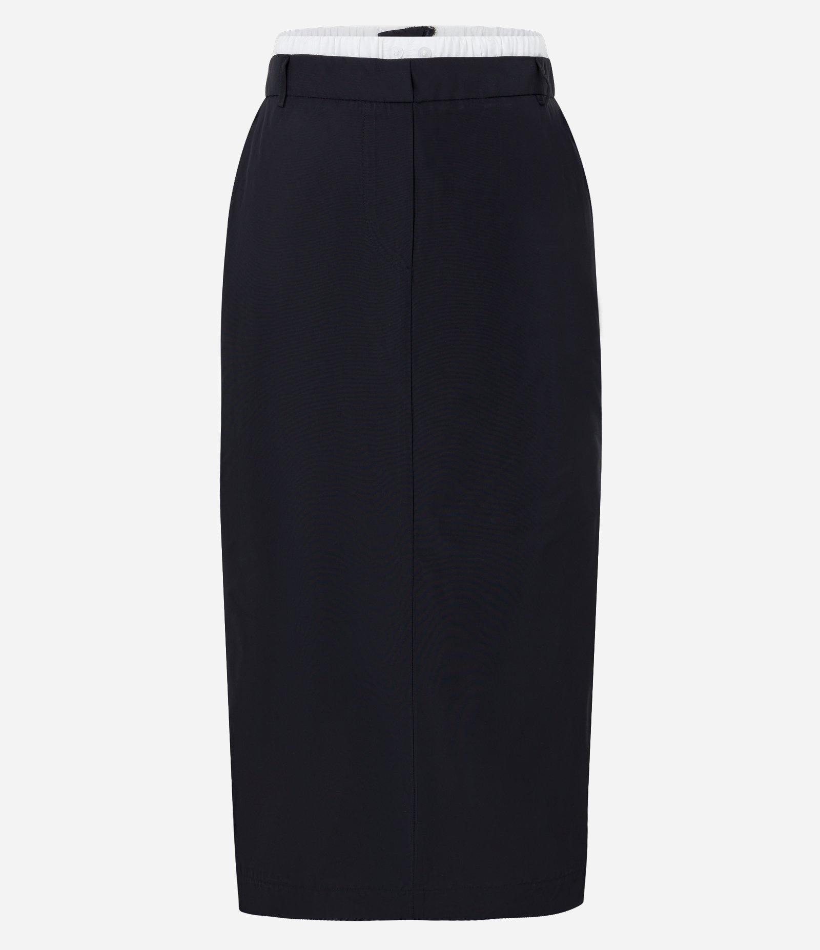 Saia Midi Alfaiatada com Cós Duplo e Zíper nas Costas Cinza Chumbo 5