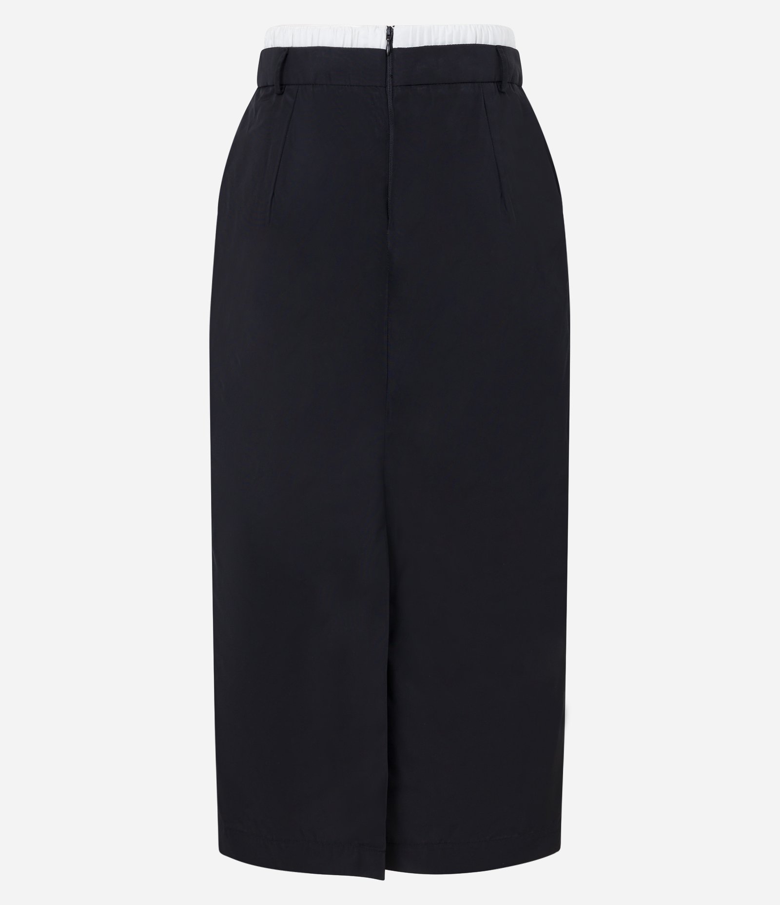 Saia Midi Alfaiatada com Cós Duplo e Zíper nas Costas Cinza Chumbo 6