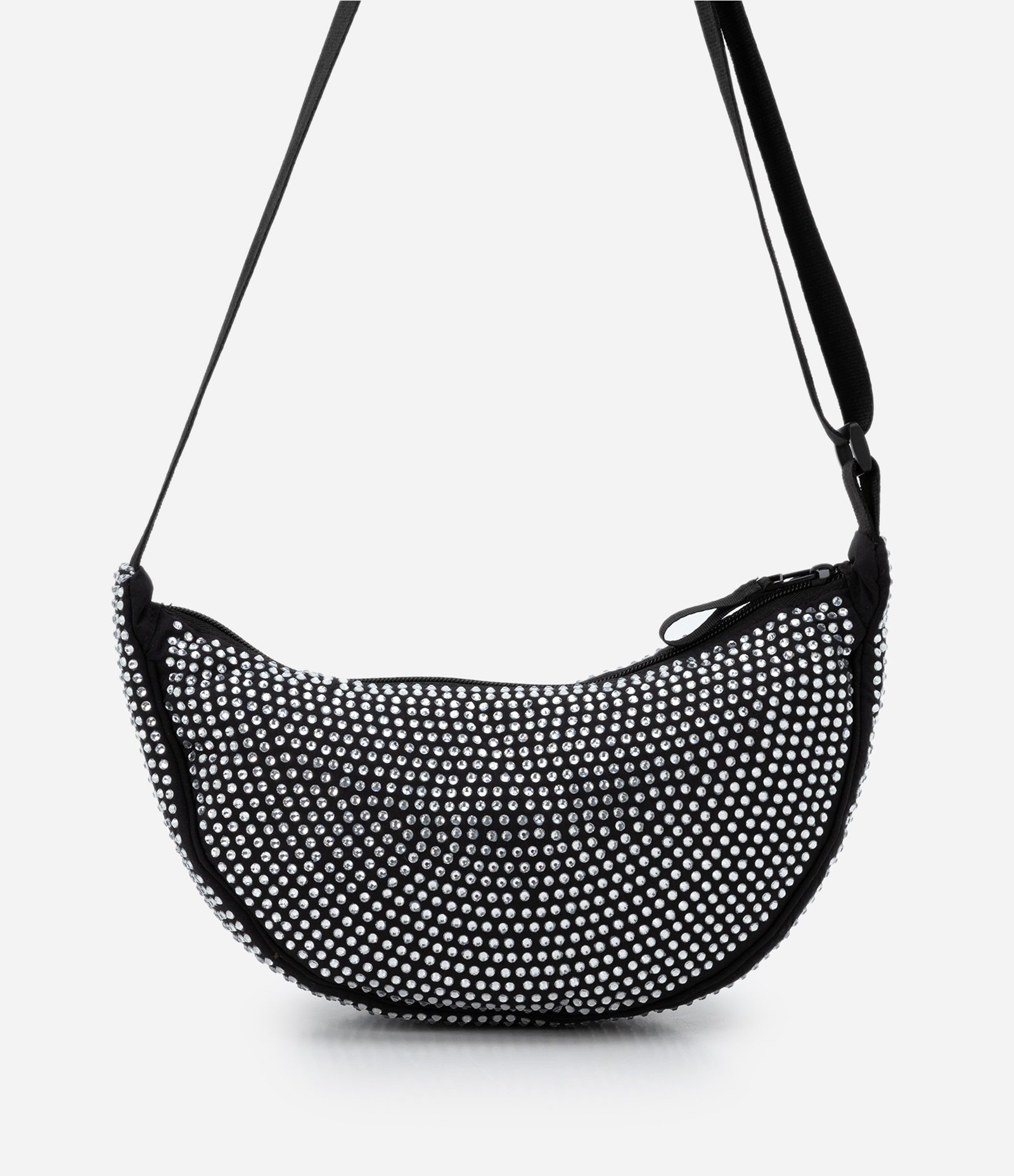 Bolsa Transversal Pequena Coberta por Strass Preto 4