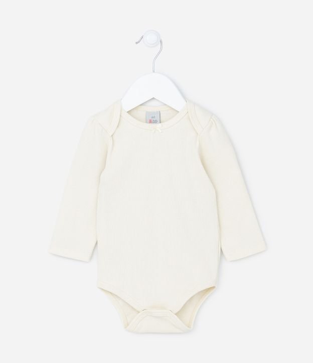 Body Longo Infantil em Ribana - Tam 0 a 18 meses