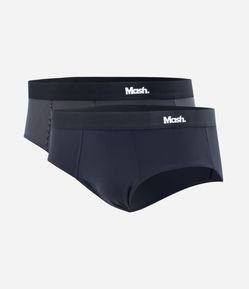Kit 02 Cuecas Slip em Microfibra com Lettering Mash