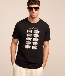 Camiseta em Algodão com Estampa Poker Guide