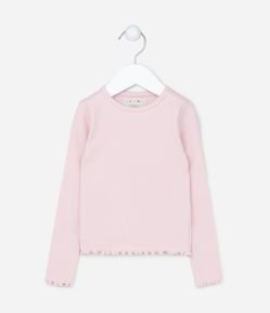 Camiseta Manga Longa Infantil Ribana - Tam 1 a 5 anos