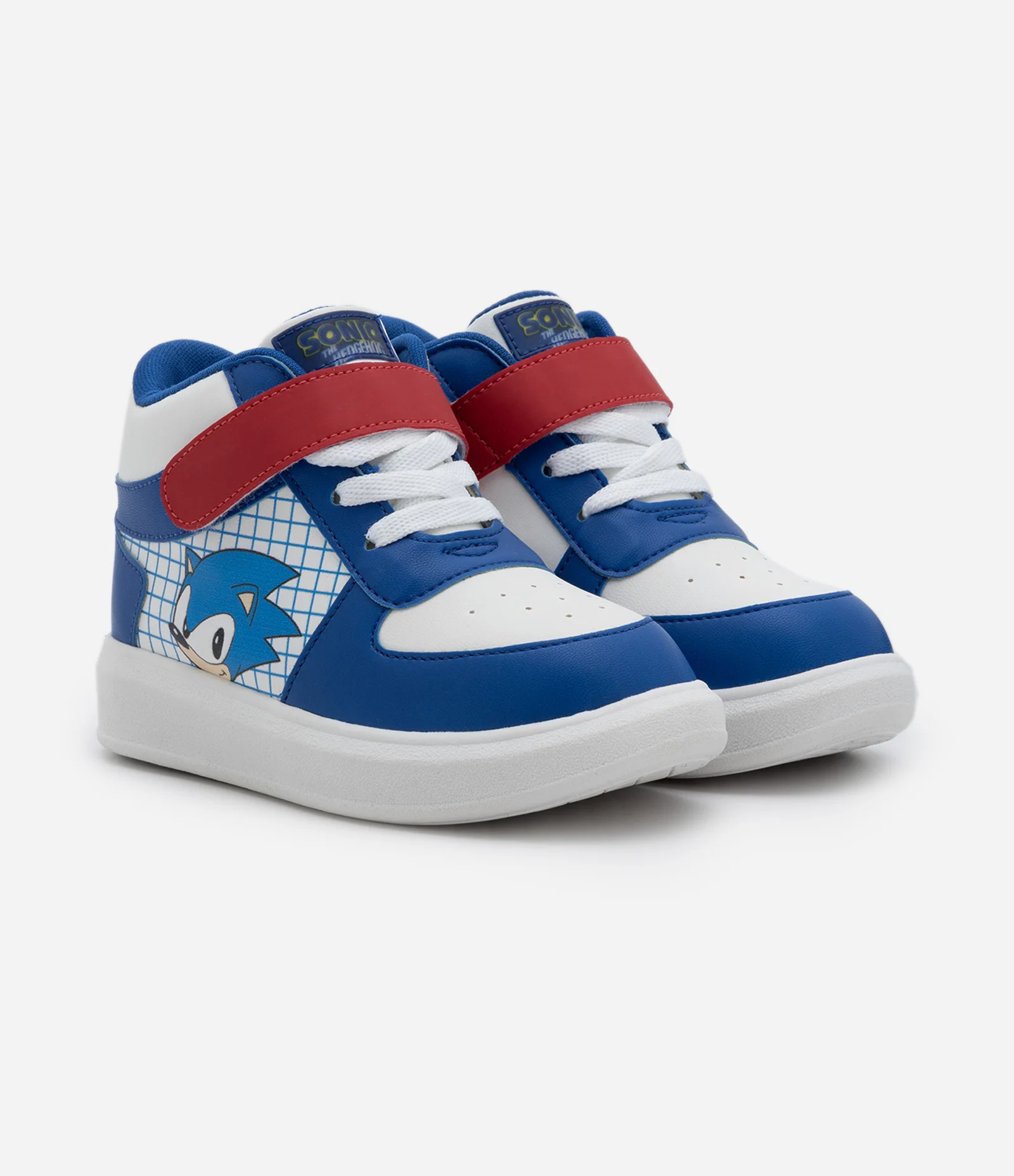 Tênis Botinha Infantil com Velcro e Estampa do Sonic - Tam 22 ao 30 Azul 1