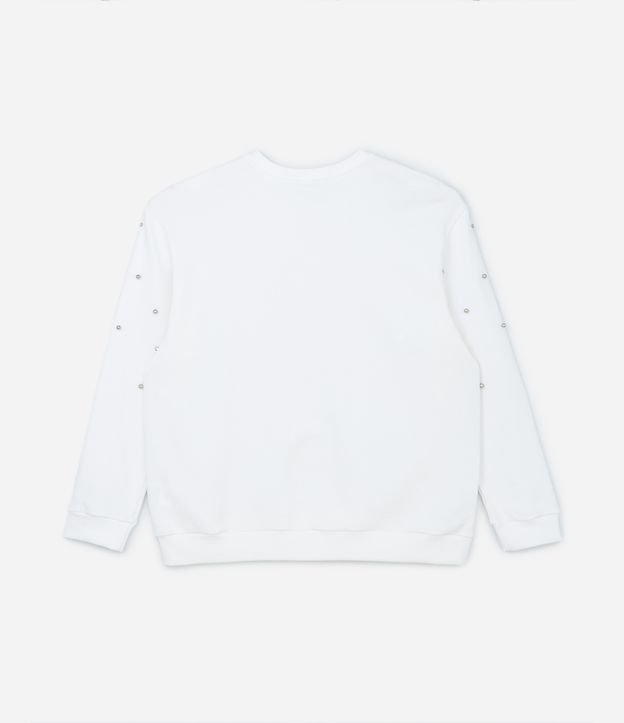Blusa Canelada com Bolinhas Metalizadas Curve & Plus Size Branco Neve 6