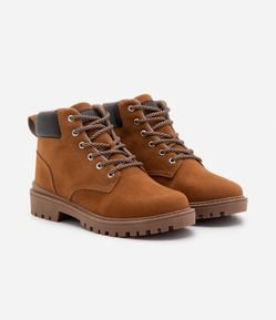 Bota Coturno Infantil em PU com Recortes - Tam 27 ao 36