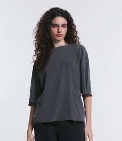 Blusa T-shirt em Meia Malha com Manga Curta