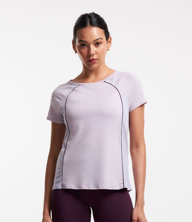 Camiseta Esportiva em Poliamida com Viés Contrastante