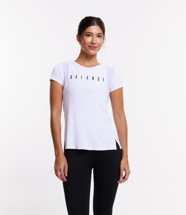 Camiseta Esportiva em Poliamida com Lettering Balance