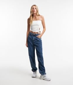 Calça Balloon em Jeans com Recortes