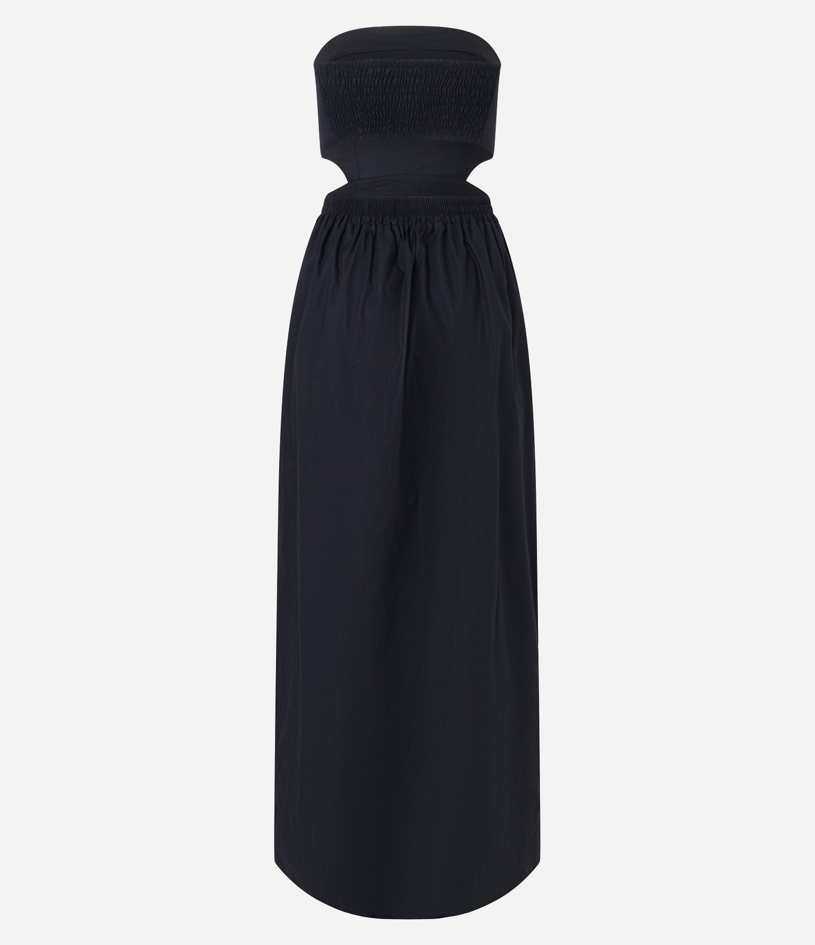 Vestido New Midi em Tricoline com Recorte Vazado e Pespontos Preto 6