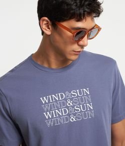 Camiseta em Algodão com Lettering Wind & Sun