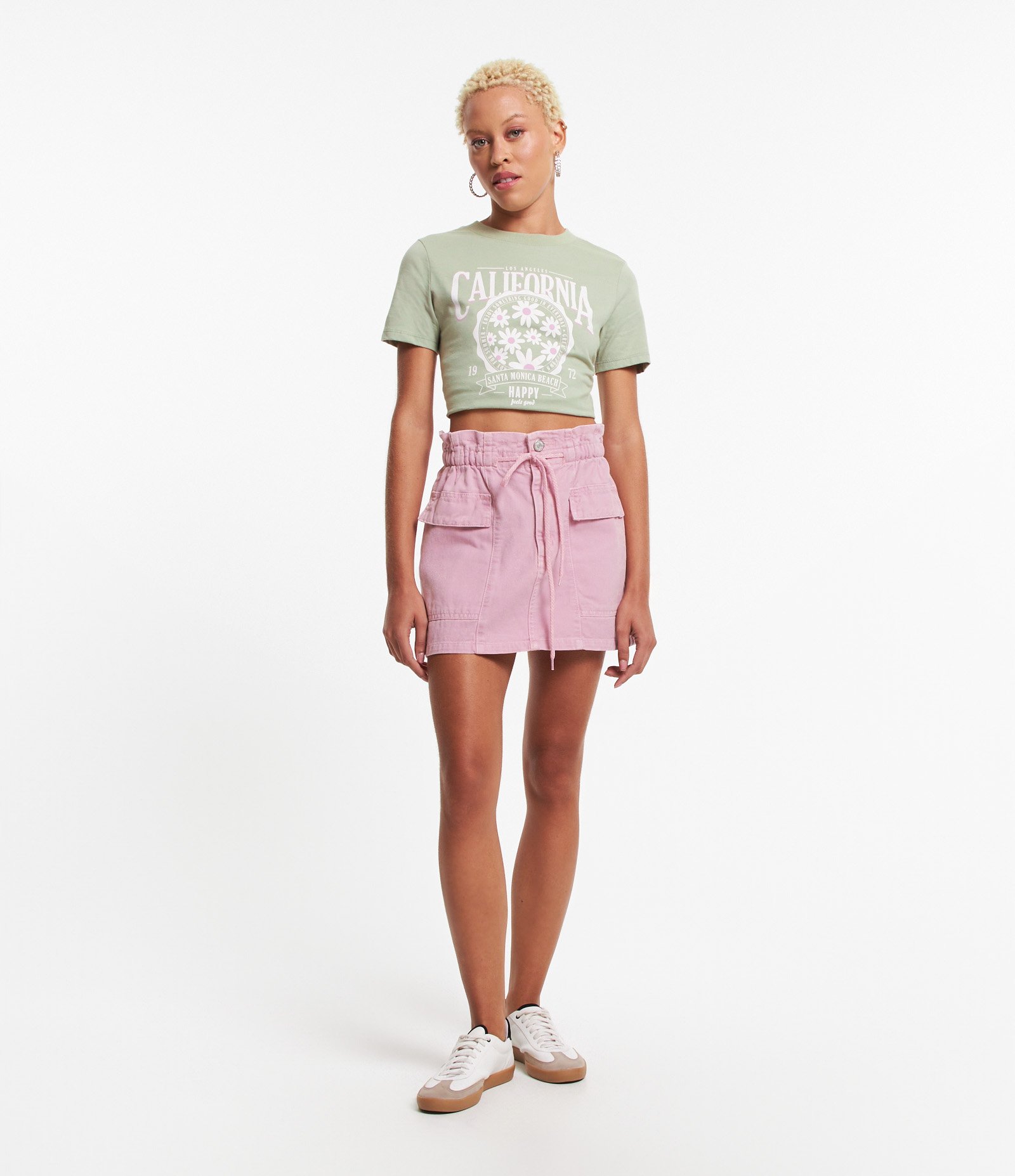Blusa Baby Look em Meia Malha com Estampa Califórnia Verde 3