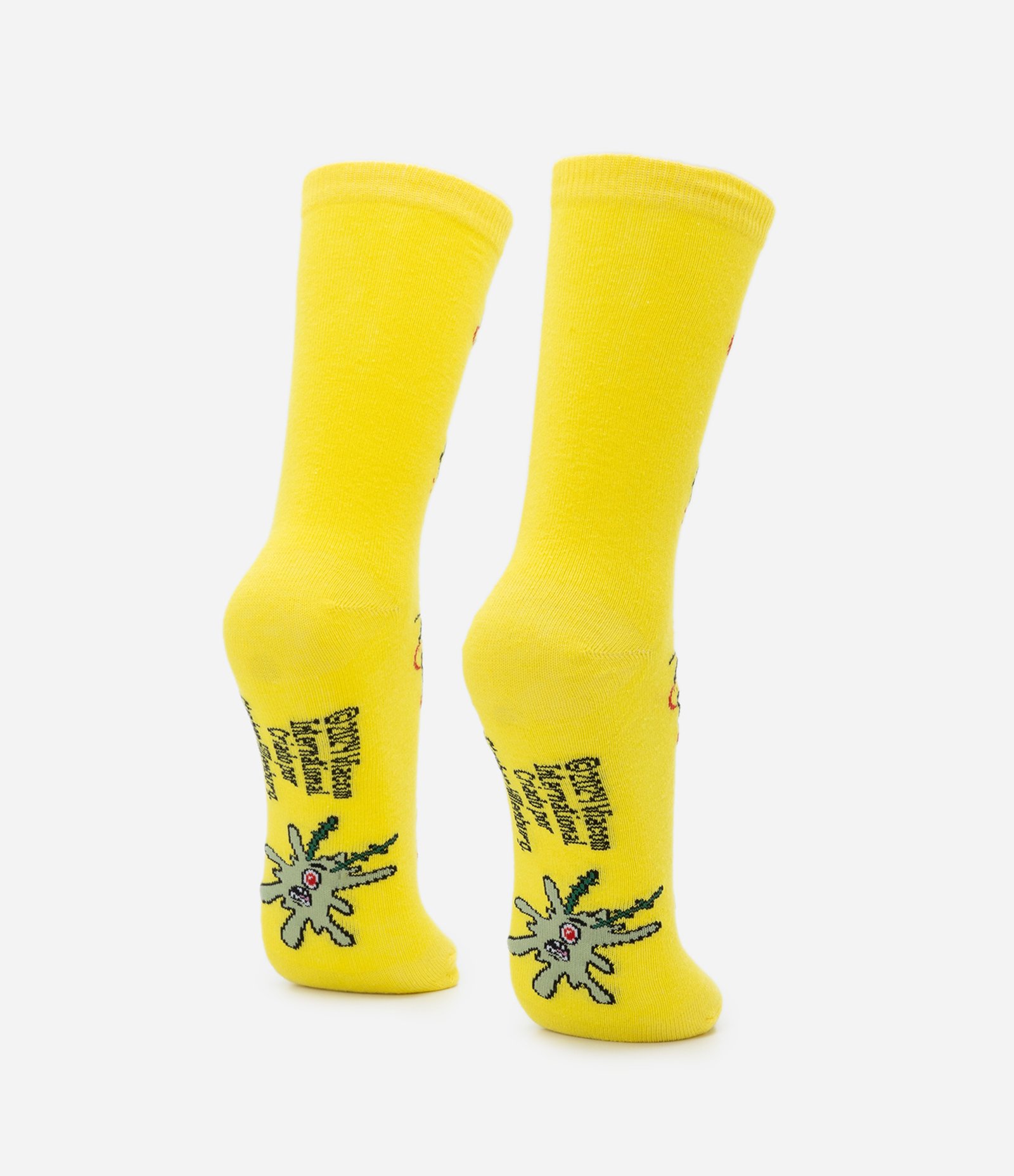 Meia Cano Longo em Algodão Estampa Expressões Bob Esponja Amarelo 3