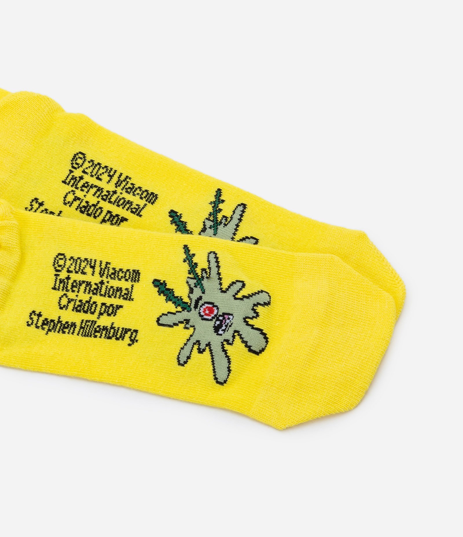 Meia Cano Longo em Algodão Estampa Expressões Bob Esponja Amarelo 4