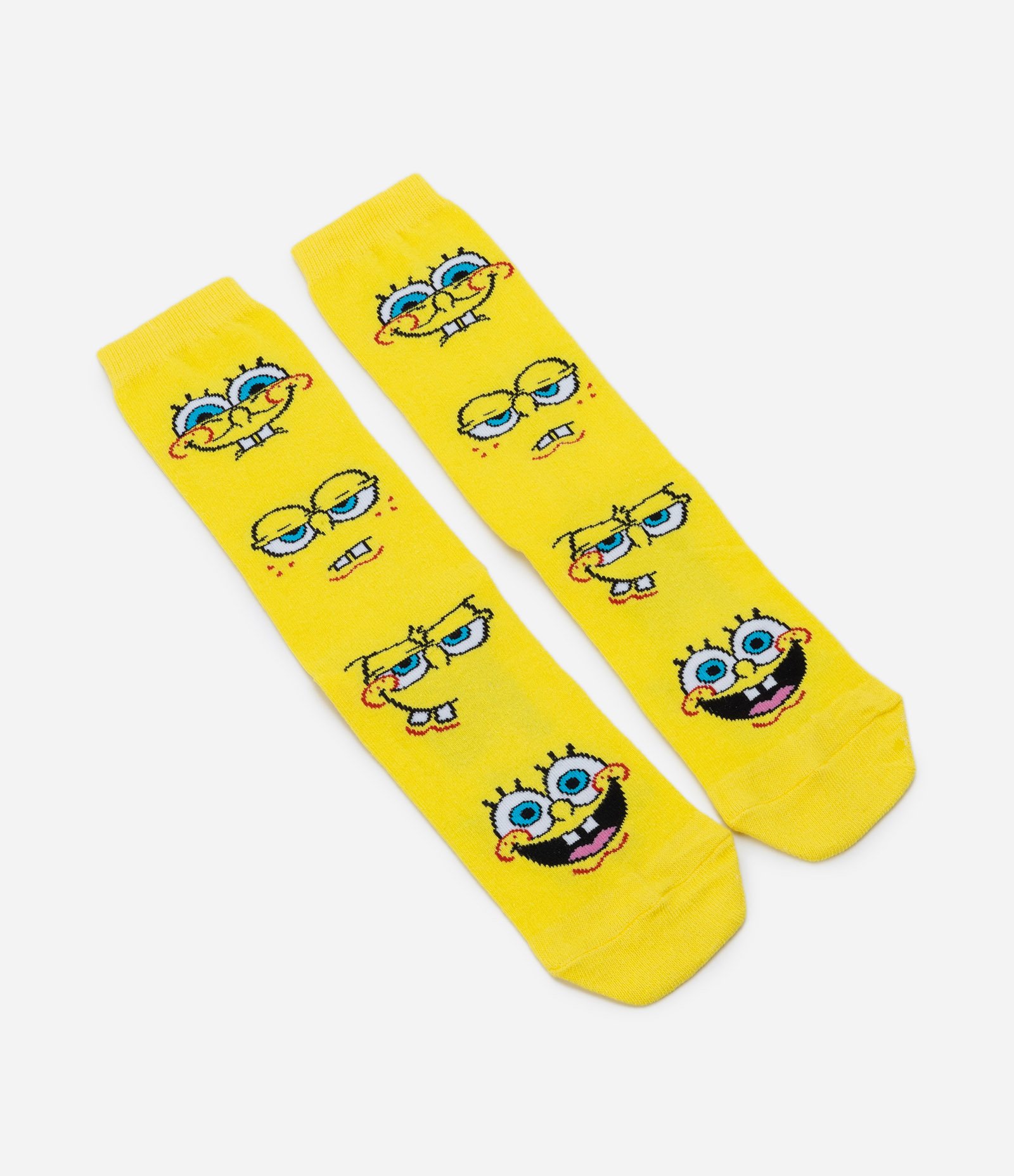 Meia Cano Longo em Algodão Estampa Expressões Bob Esponja Amarelo 5