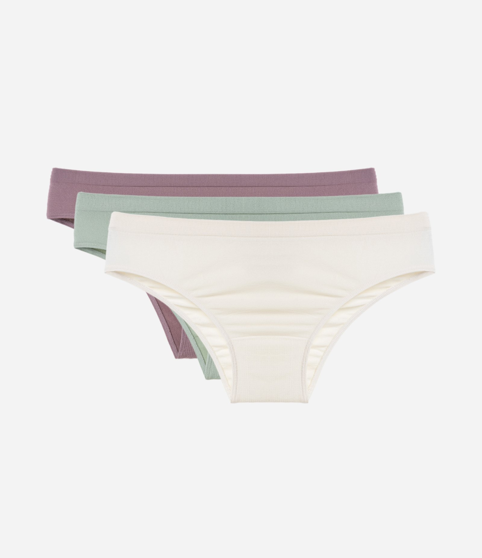 Kit 03 Calcinhas Biquíni Sem Costura Trifil Roxo/Branco/Verde 4