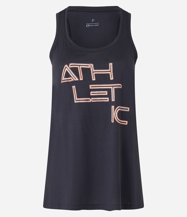 Regata Esportiva em Viscose com Estampa Lettering Athletic
