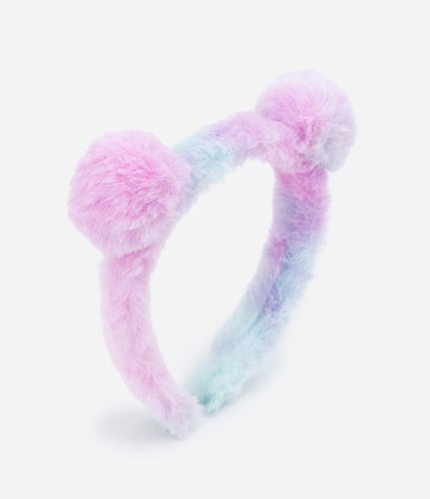 Tiara Larga Infantil com Pelinhos e Pompons