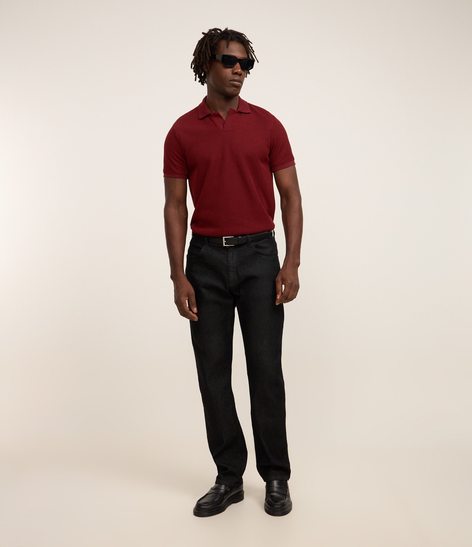 Camisa Polo com Gola Lapela sem Botão e Textura Canelada 2