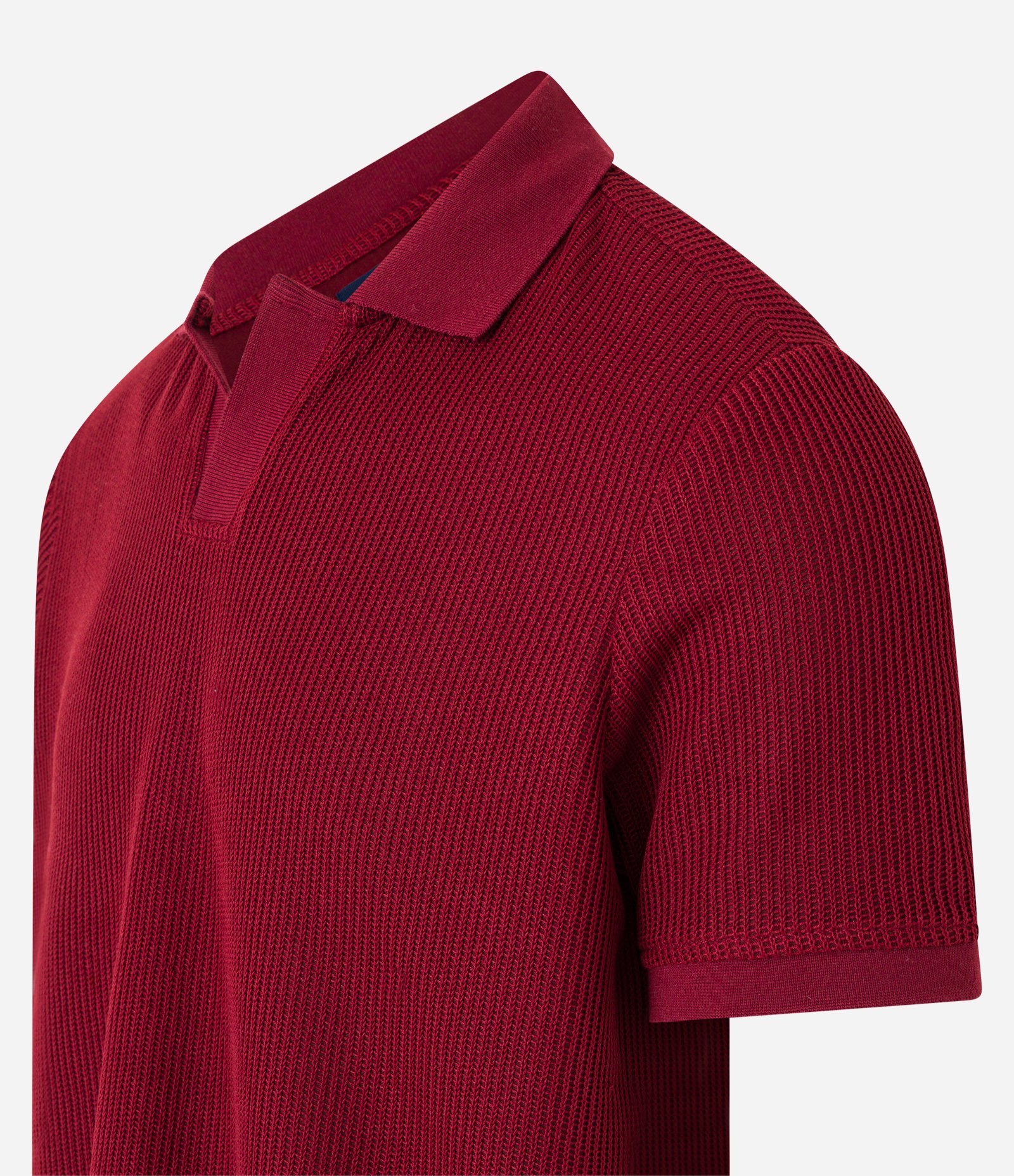 Camisa Polo com Gola Lapela sem Botão e Textura Canelada 5