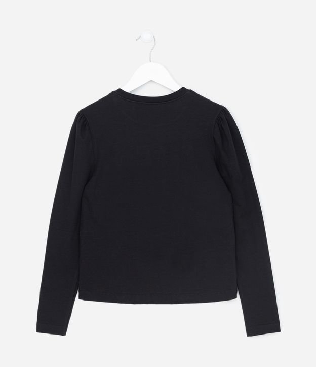 Camiseta Infantil com Brilhos Aplicados em Formato Coração - Tam 5 a 14 Anos