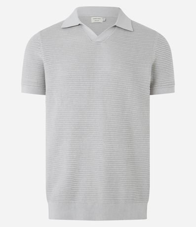 Camiseta Polo em Algodão Canelada com Textura Horizontal Menor preço em Camiseta Polo em Algodão Canelada com Textura Horizontal