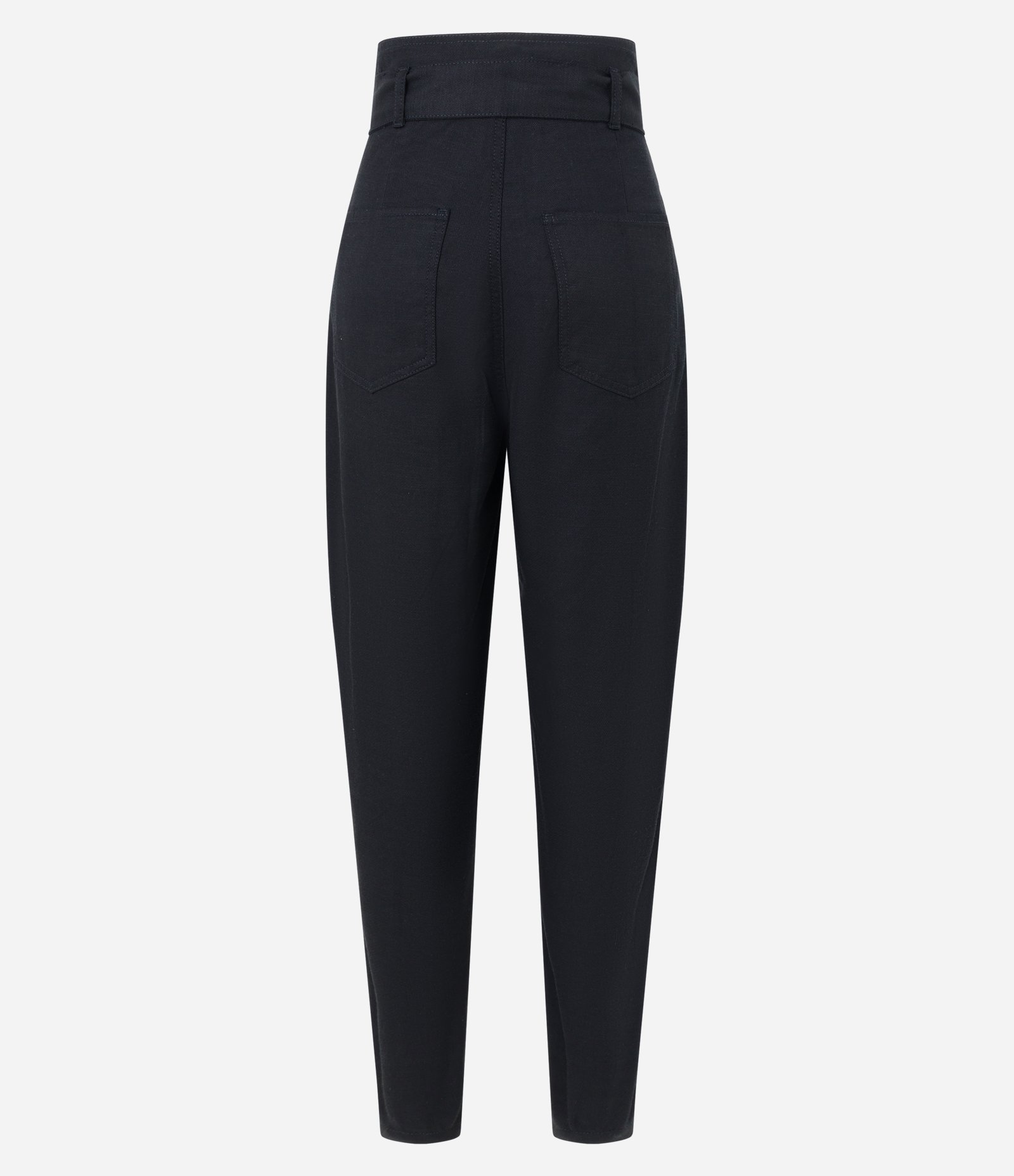Calça Mom em Jeans com Cinto de Tecido e Bolsos Preto 6